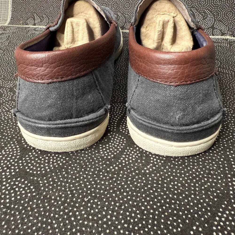 Cole Haan Mens Slip-On Loafers Size 12M Gray Canvas & Brown Leather - Picture 4 of 10